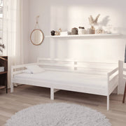 Daybed with mattress solid pine wood white 90x200 cm
