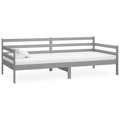 Slaapbank Met Matras Massief Grenenhout 90X200 Cm Grijs