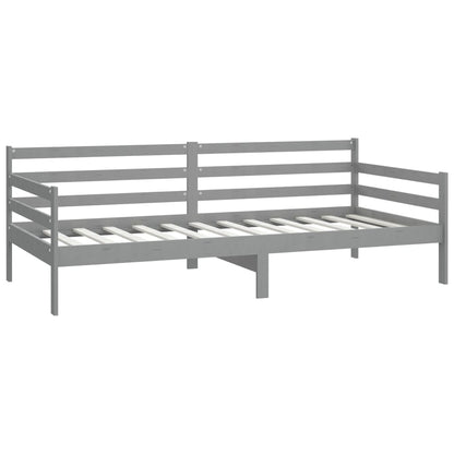 Slaapbank Met Matras Massief Grenenhout 90X200 Cm Grijs