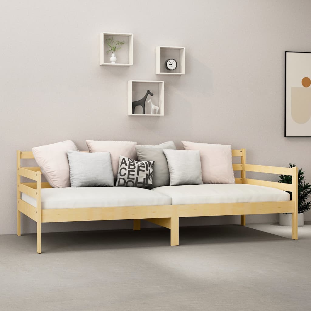 Slaapbank Met Matras Massief Grenenhout 90X200 Cm Bruin
