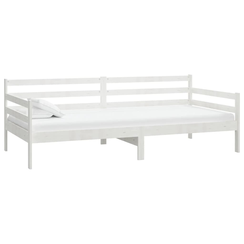 Slaapbank Met Matras Massief Grenenhout 90X200 Cm Wit