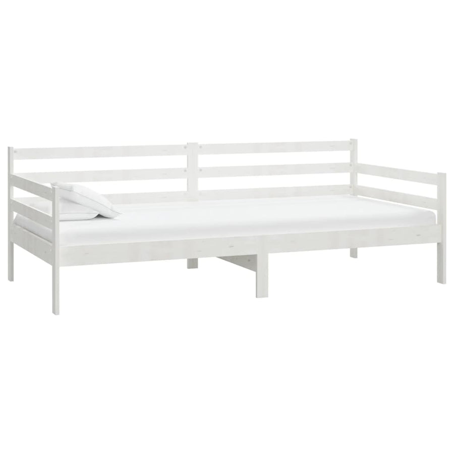 Slaapbank Met Matras Massief Grenenhout 90X200 Cm Wit