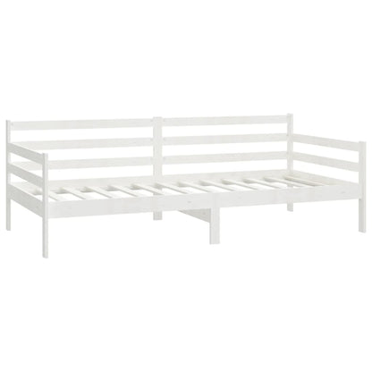Slaapbank Met Matras Massief Grenenhout 90X200 Cm Wit