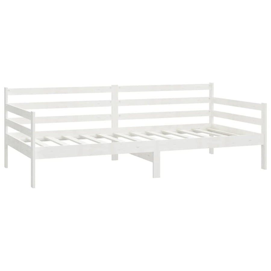 Slaapbank Met Matras Massief Grenenhout 90X200 Cm Wit