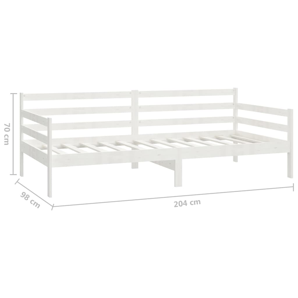 Slaapbank Met Matras Massief Grenenhout 90X200 Cm Wit