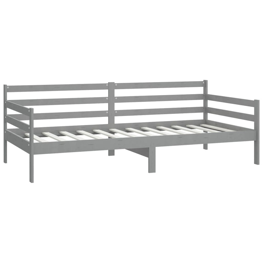 Slaapbank Met Matras Massief Grenenhout 90X200 Cm Grijs