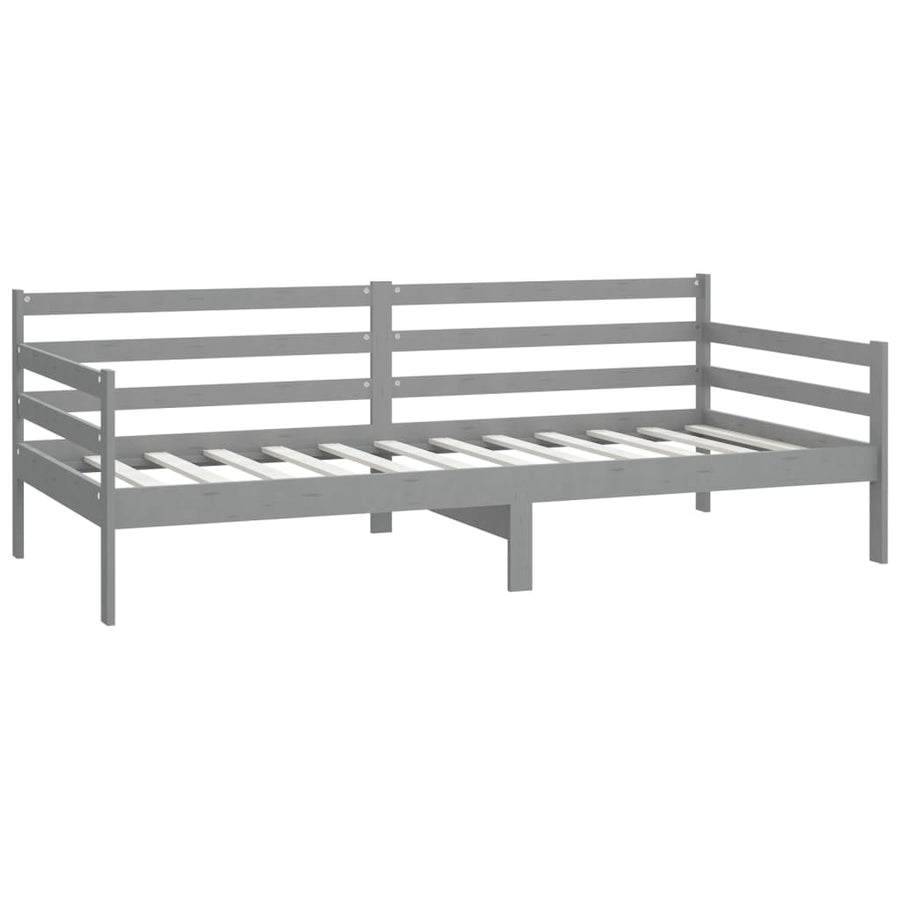 Slaapbank Met Matras Massief Grenenhout 90X200 Cm Grijs