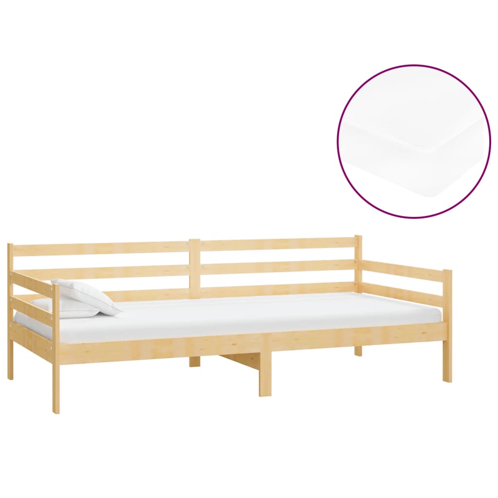 Slaapbank Met Matras Massief Grenenhout 90X200 Cm Bruin