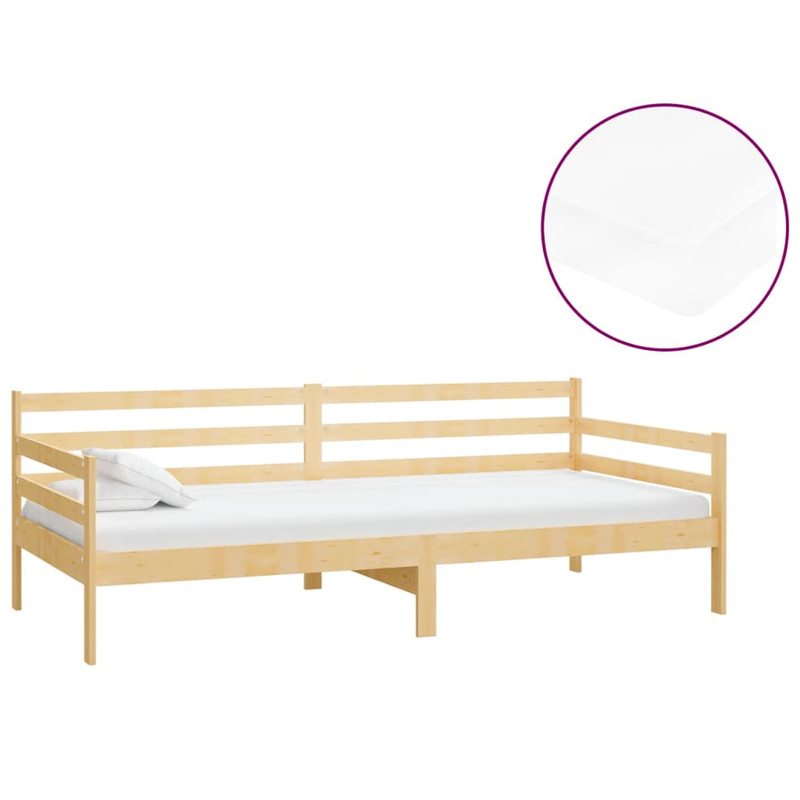 Slaapbank Met Matras Massief Grenenhout 90X200 Cm Bruin