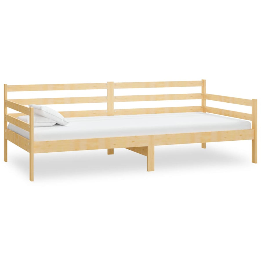 Slaapbank Met Matras Massief Grenenhout 90X200 Cm Bruin