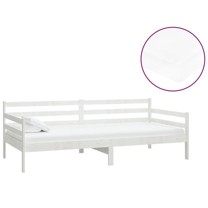 Slaapbank Met Matras Massief Grenenhout 90X200 Cm Wit