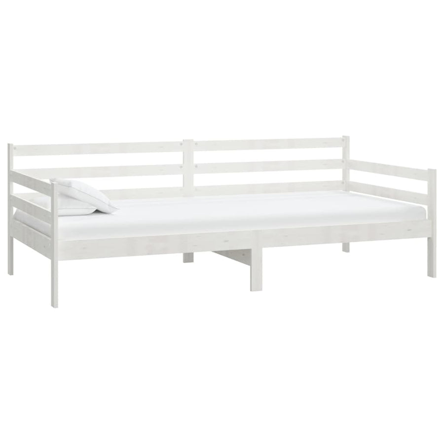 Slaapbank Met Matras Massief Grenenhout 90X200 Cm Wit