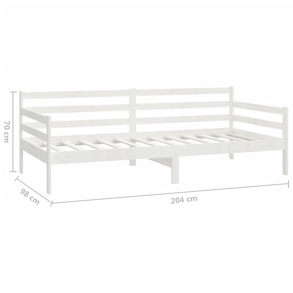 Slaapbank Met Matras Massief Grenenhout 90X200 Cm Wit