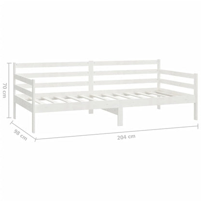 Slaapbank Met Matras Massief Grenenhout 90X200 Cm Wit