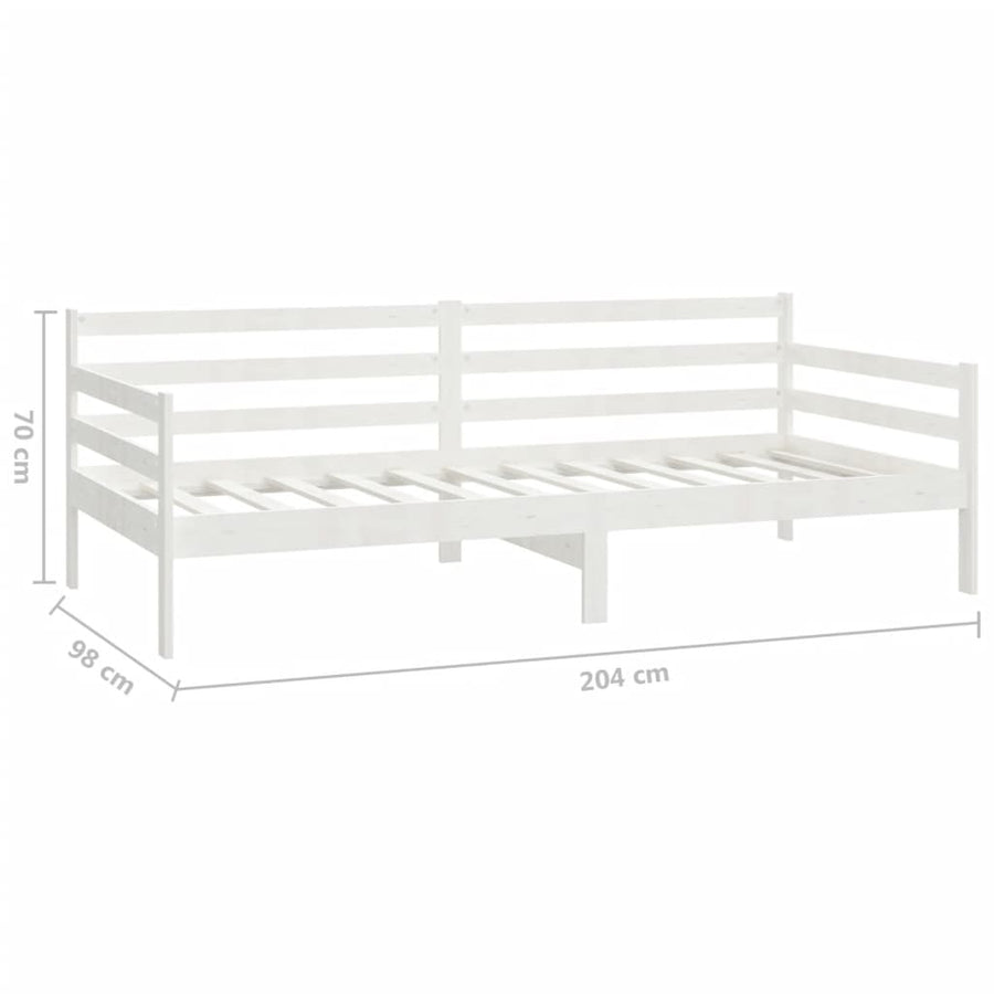 Slaapbank Met Matras Massief Grenenhout 90X200 Cm Wit