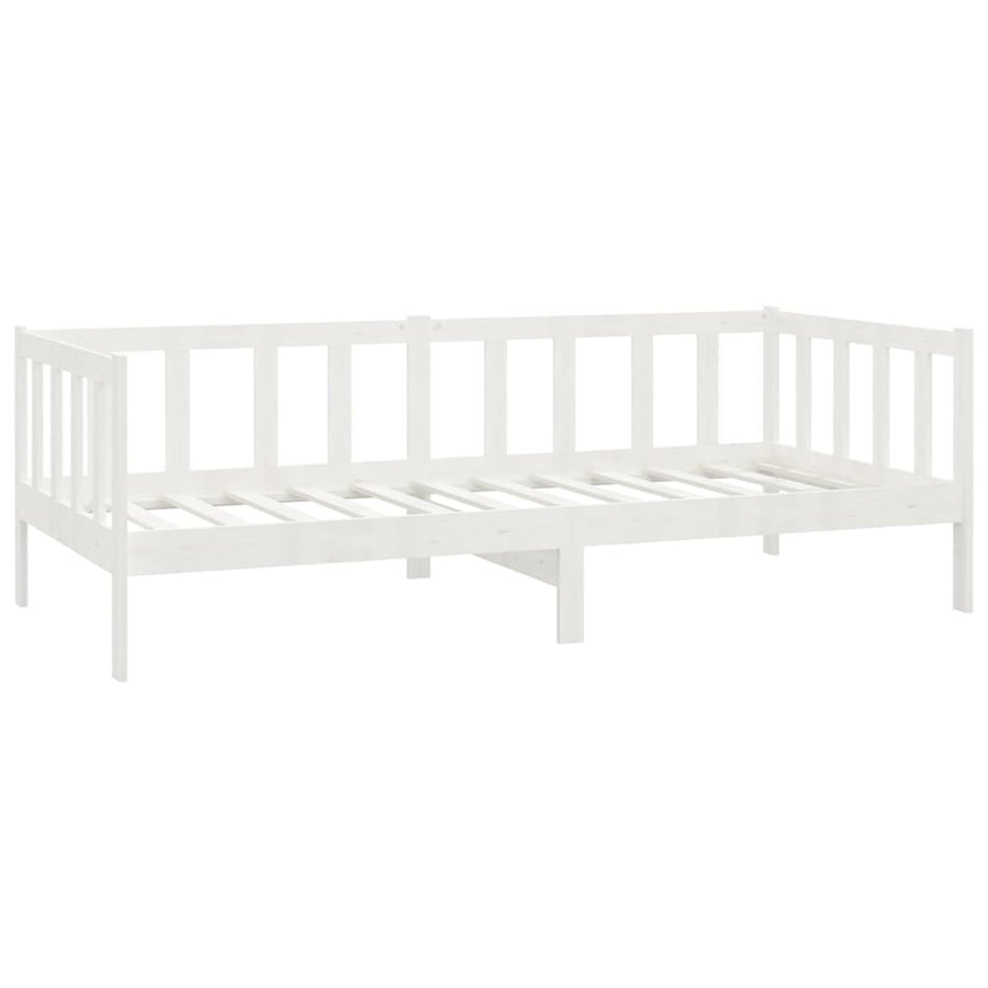 Slaapbank Met Matras Massief Grenenhout 90X200 Cm Wit