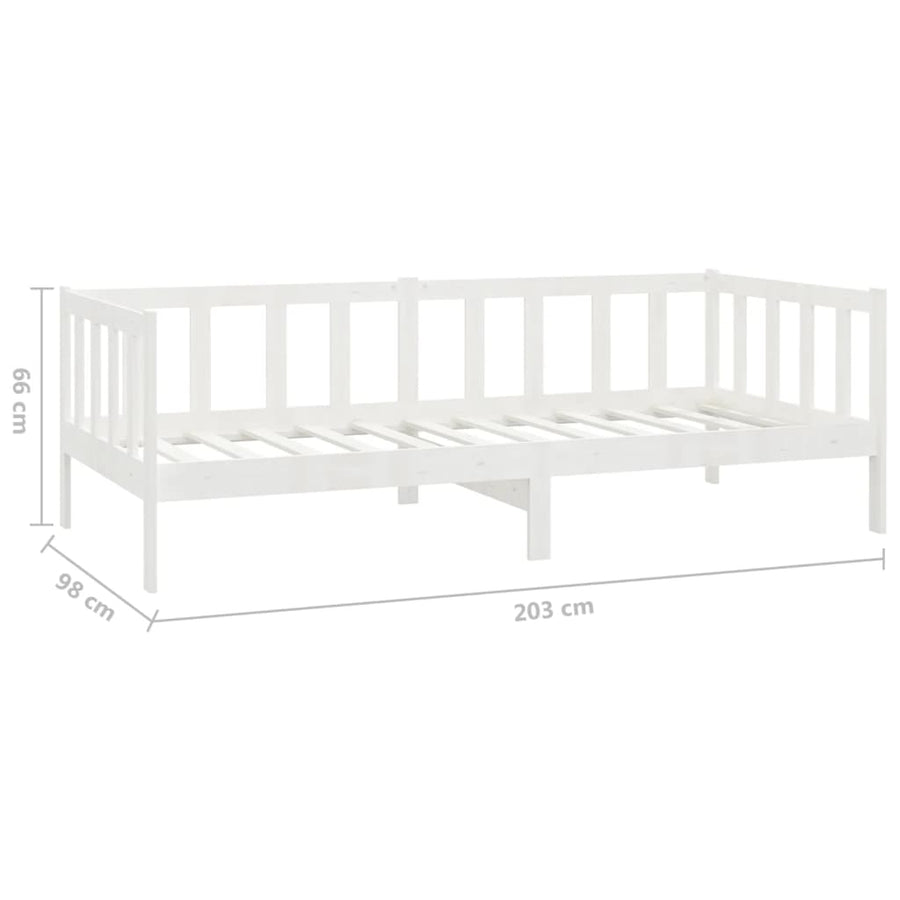 Slaapbank Met Matras Massief Grenenhout 90X200 Cm Wit