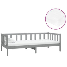 Slaapbank Met Matras Massief Grenenhout 90X200 Cm Grijs
