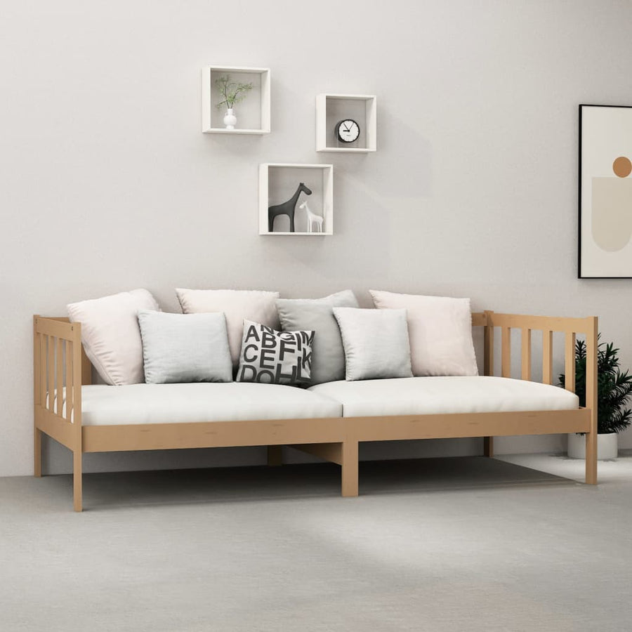 Slaapbank Met Matras Massief Grenenhout 90X200 Cm Honingbruin