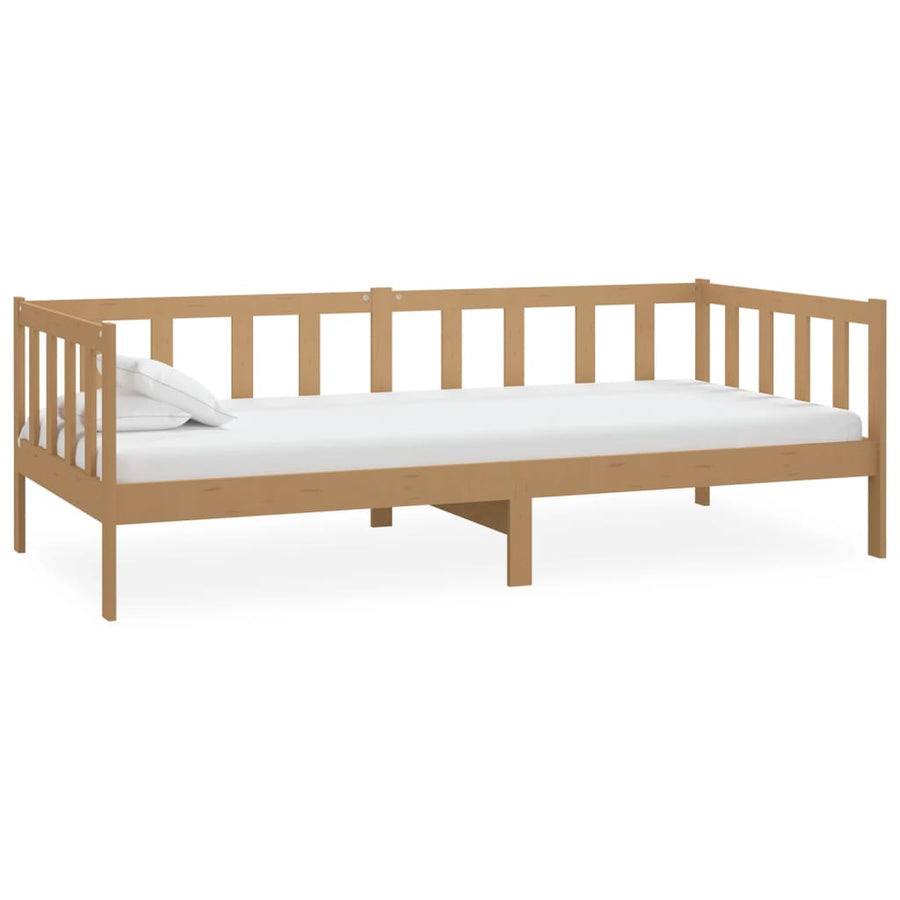 Slaapbank Met Matras Massief Grenenhout 90X200 Cm Honingbruin