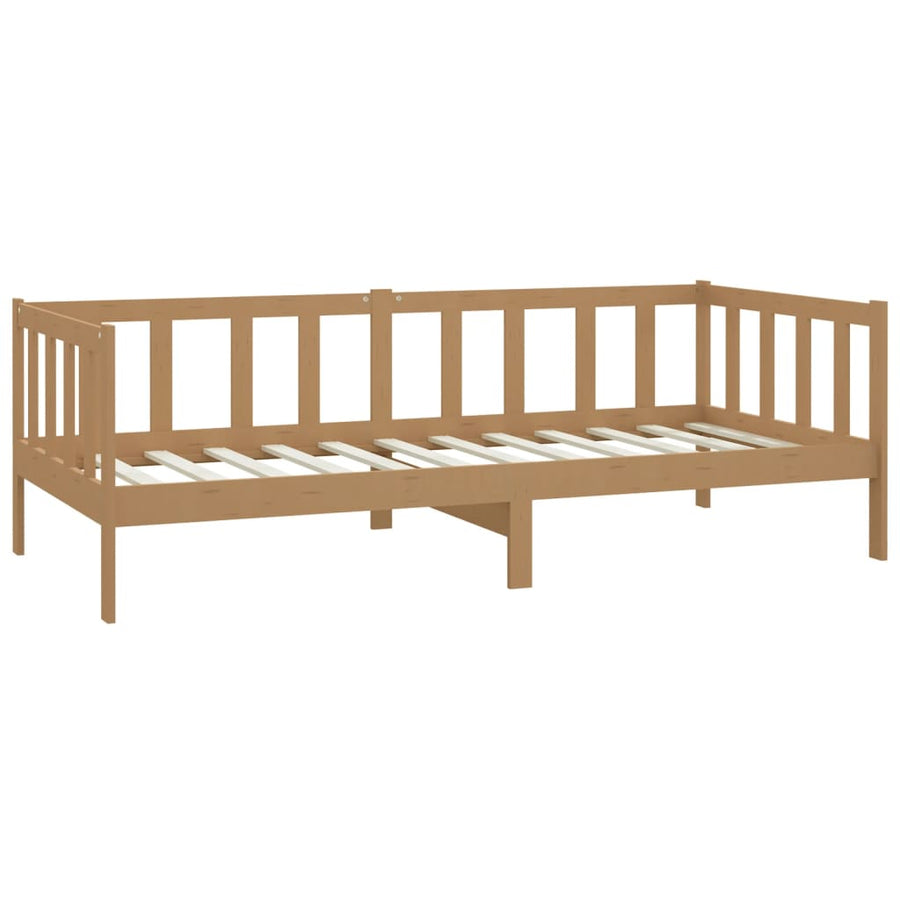 Slaapbank Met Matras Massief Grenenhout 90X200 Cm Honingbruin