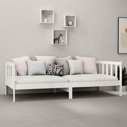 Slaapbank Met Matras Massief Grenenhout 90X200 Cm Wit