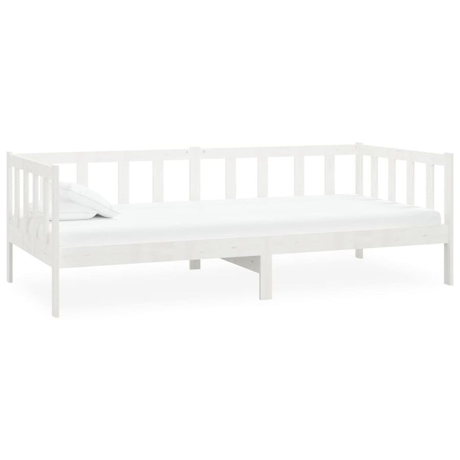 Slaapbank Met Matras Massief Grenenhout 90X200 Cm Wit