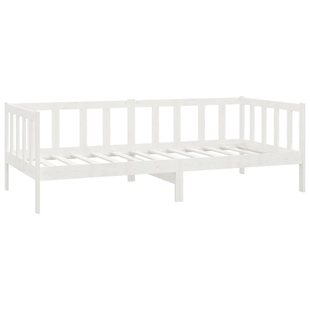 Slaapbank Met Matras Massief Grenenhout 90X200 Cm Wit