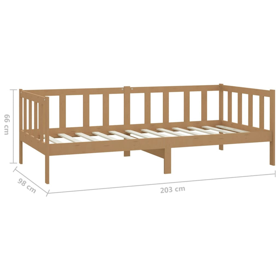Slaapbank Met Matras Massief Grenenhout 90X200 Cm Honingbruin