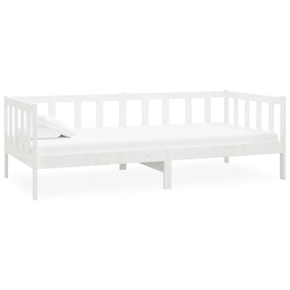 Slaapbank Met Matras Massief Grenenhout 90X200 Cm Wit