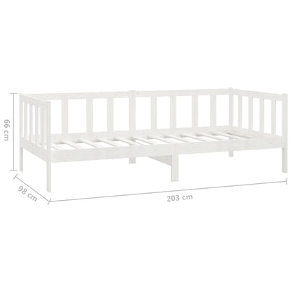 Slaapbank Met Matras Massief Grenenhout 90X200 Cm Wit