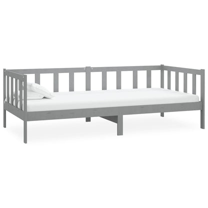 Slaapbank Met Matras Massief Grenenhout 90X200 Cm Grijs