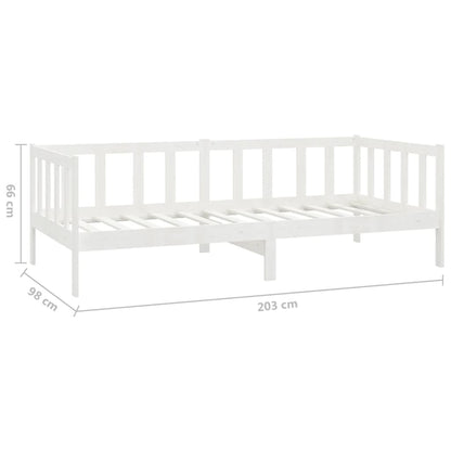 Slaapbank Met Matras Massief Grenenhout 90X200 Cm Wit