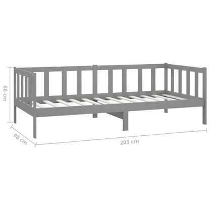 Slaapbank Met Matras Massief Grenenhout 90X200 Cm Grijs