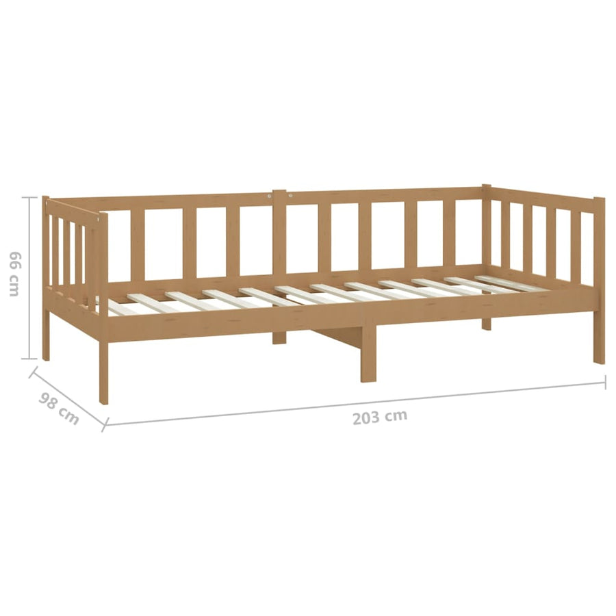 Slaapbank Met Matras Massief Grenenhout 90X200 Cm Honingbruin