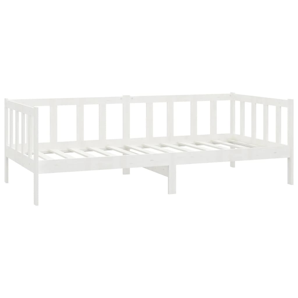 Slaapbank Met Matras Massief Grenenhout 90X200 Cm Wit