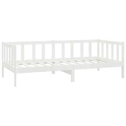 Slaapbank Met Matras Massief Grenenhout 90X200 Cm Wit