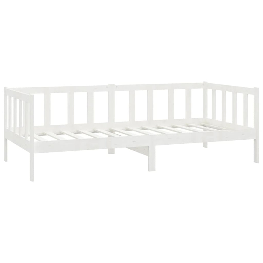 Slaapbank Met Matras Massief Grenenhout 90X200 Cm Wit