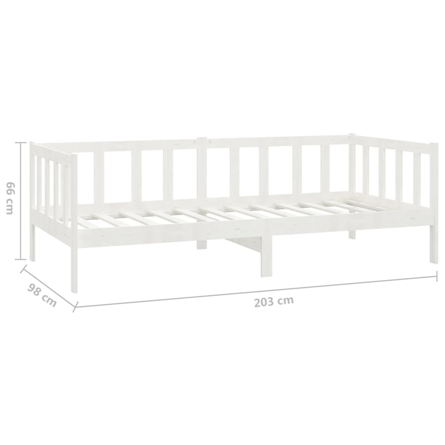 Slaapbank Met Matras Massief Grenenhout 90X200 Cm Wit