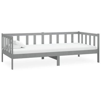 Slaapbank Met Matras Massief Grenenhout 90X200 Cm Grijs