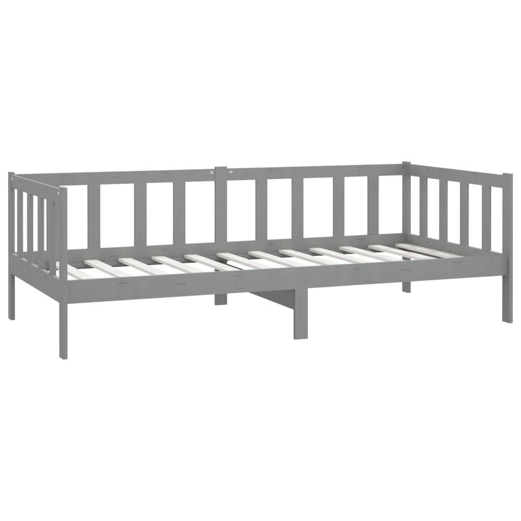 Slaapbank Met Matras Massief Grenenhout 90X200 Cm Grijs