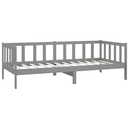 Slaapbank Met Matras Massief Grenenhout 90X200 Cm Grijs