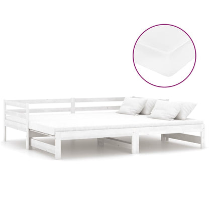 Slaapbank Uitschuifbaar Massief Grenenhout 2X(90X200) Cm Wit