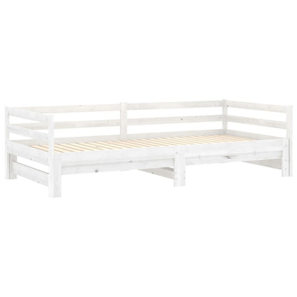 Slaapbank Uitschuifbaar Massief Grenenhout 2X(90X200) Cm Wit