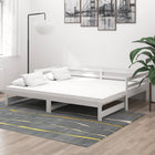 Slaapbank massief grenenhout wit 203x98x56 cm