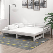 Slaapbank massief grenenhout wit 203x98x56 cm