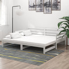 Slaapbank massief grenenhout wit 203x98 cm