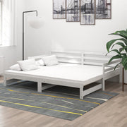 Slaapbank massief grenenhout wit 203x98 cm
