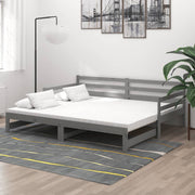 Slaapbank massief grenenhout grijs 203x98x69 cm