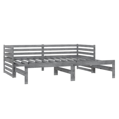 Slaapbank Uitschuifbaar Massief Grenenhout 2X(90X200) Cm Grijs